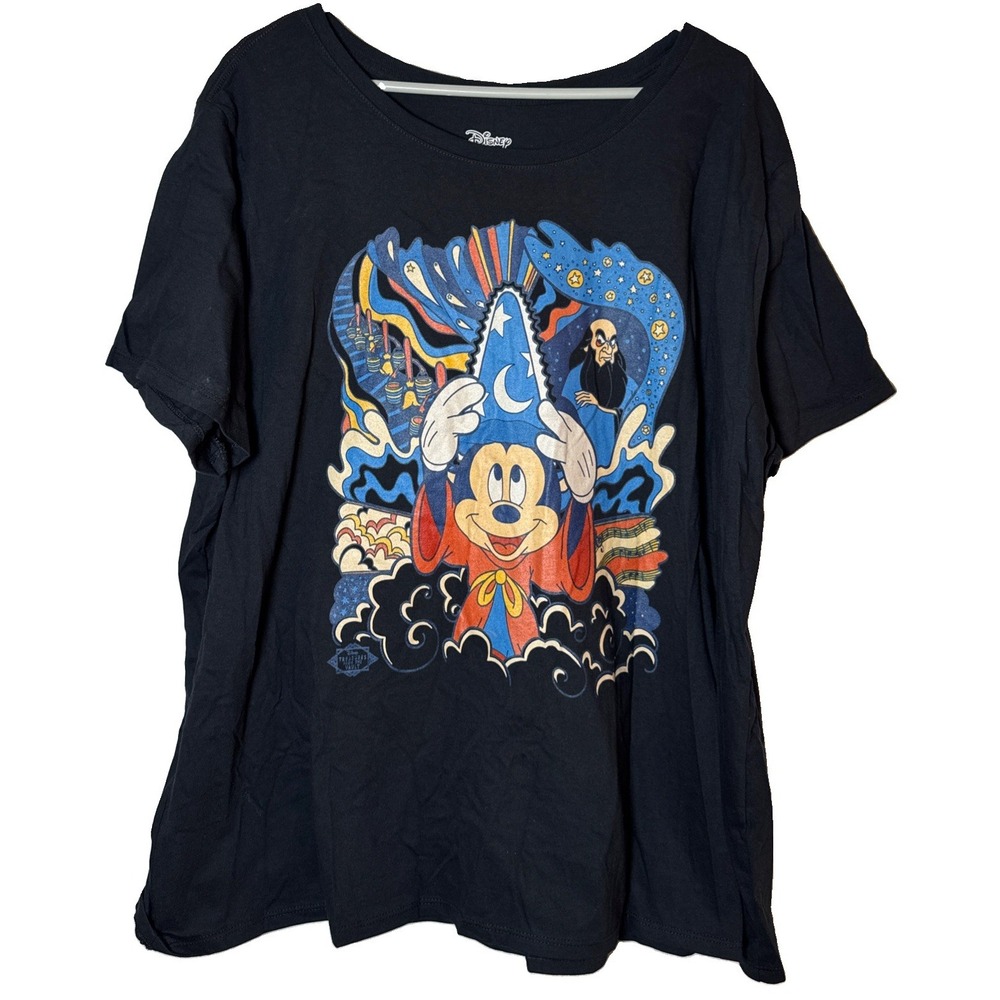 Disney Fantasia Sorcerer Mickey Mouse Chernabog T Shirt Mens 4X Black Graphic